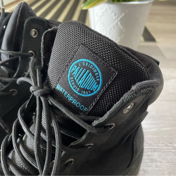 Palladium Pampa Sport Cuff Boot Lace Up Black Leather Nylon Waterproof Size 7 - Picture 7 of 10